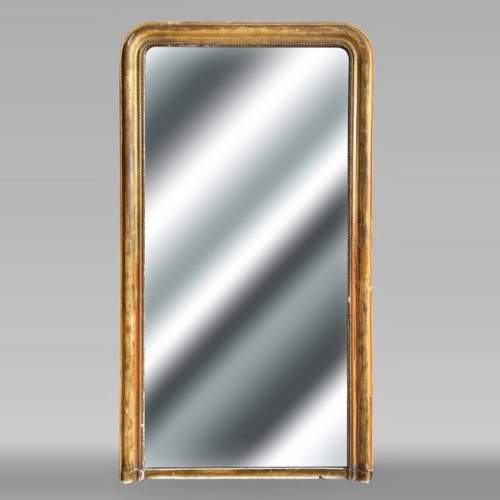 Gilded Louis XVI style trumeau with pearl thread