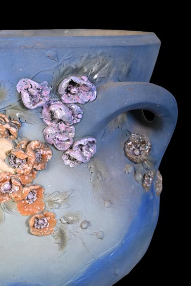 Louis Robert Carrier-Belleuse, “Allegory of Day and Night” Faience Cache-Pot-6