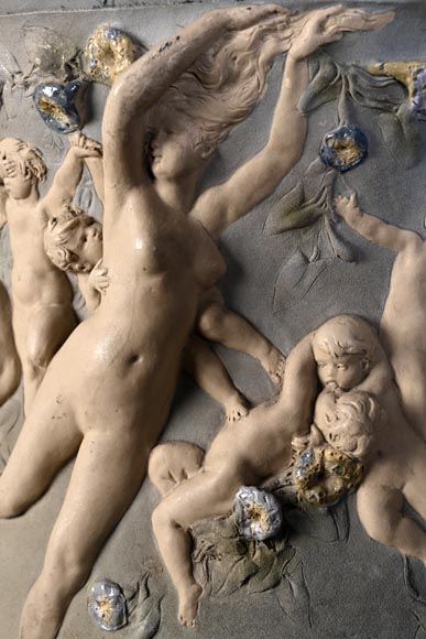 Louis Robert Carrier-Belleuse, “Allegory of Day and Night” Faience Cache-Pot-13