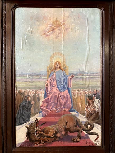 Charles-Édouard MAUGENDRE-VILLERS (1852-1922), Votive Triptych to the Virgin Mary, Protector against the Plague-2