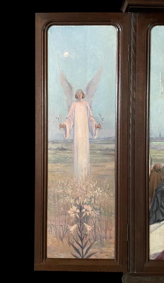 Charles-Édouard MAUGENDRE-VILLERS (1852-1922), Votive Triptych to the Virgin Mary, Protector against the Plague-6