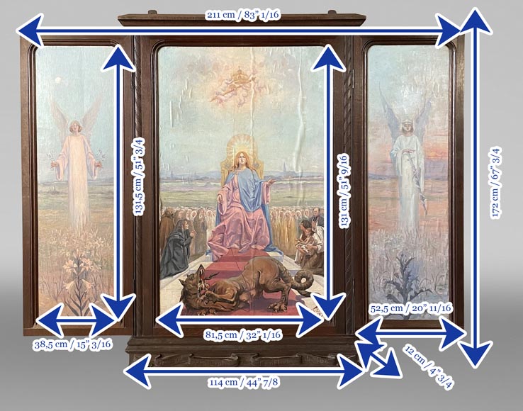 Charles-Édouard MAUGENDRE-VILLERS (1852-1922), Votive Triptych to the Virgin Mary, Protector against the Plague-16