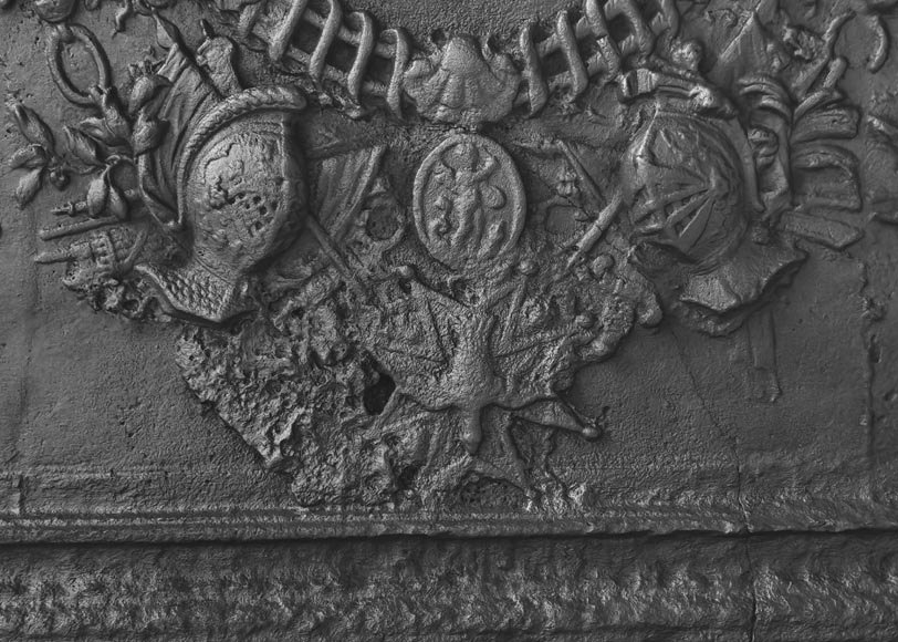 Fireplace plaque bearing the arms of France and the crowned H Fireplace plaque bearing the arms of France and the crowned H-7