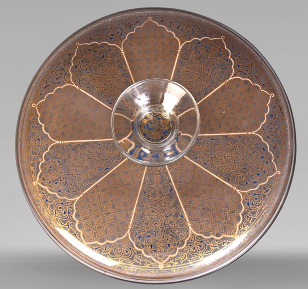 BROCARD Philippe-Joseph (in the style of) — Blown glass dish with enamel and gilt decoration in the perso-islamic taste BROCARD Philippe-Joseph (in the style of) — Blown glass dish with enamel and gilt decoration in the perso-islamic taste-4