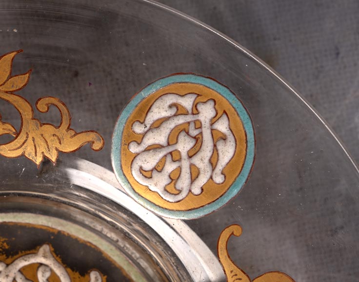 GIBOIN Nicolas-Jean Alphonse — Blown glass dish with enamel and gilt decoration in the hispano-moorish taste GIBOIN Nicolas-Jean Alphonse — Blown glass dish with enamel and gilt decoration in the hispano-moorish taste-3