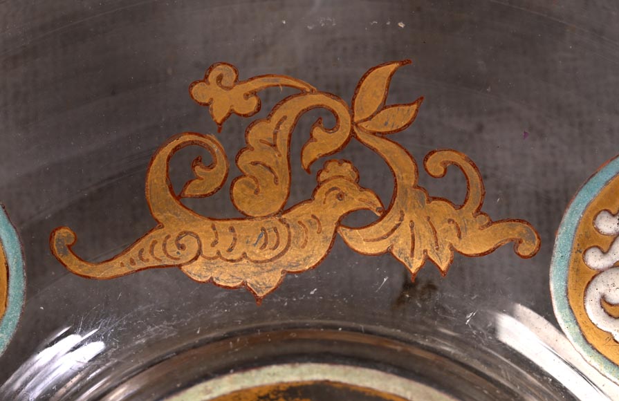 GIBOIN Nicolas-Jean Alphonse — Blown glass dish with enamel and gilt decoration in the hispano-moorish taste GIBOIN Nicolas-Jean Alphonse — Blown glass dish with enamel and gilt decoration in the hispano-moorish taste-4