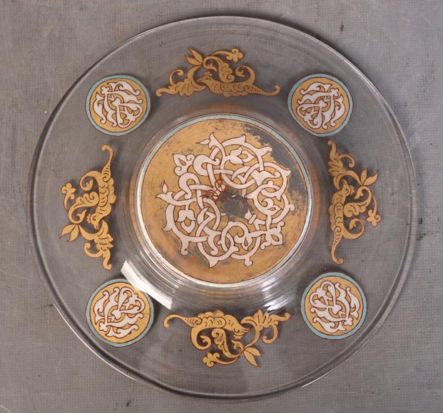GIBOIN Nicolas-Jean Alphonse — Blown glass dish with enamel and gilt decoration in the hispano-moorish taste GIBOIN Nicolas-Jean Alphonse — Blown glass dish with enamel and gilt decoration in the hispano-moorish taste-5
