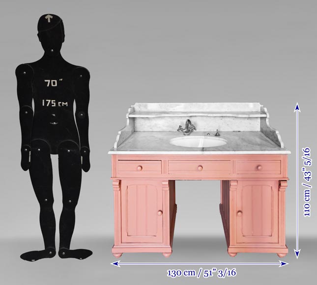 Napoleon III style washstand in marble and painted wood Napoleon III style washstand in marble and painted wood-6
