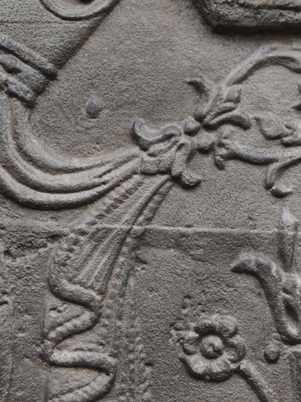 Fireback with geometric coat of arms-6