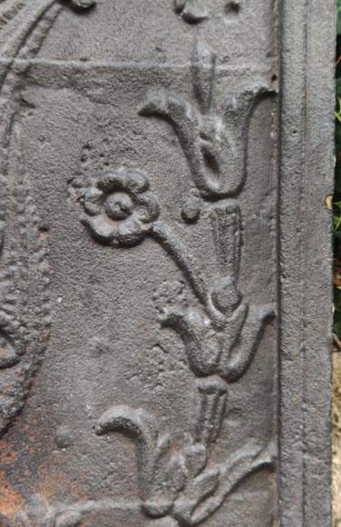 Fireback with geometric coat of arms-7