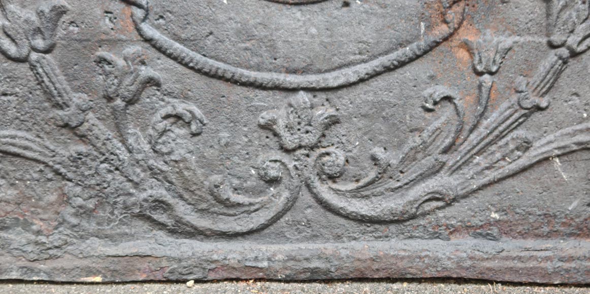 Fireback with geometric coat of arms-8