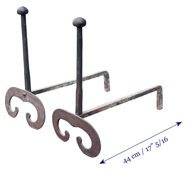 Pair of cast-iron andirons Pair of cast-iron andirons-2