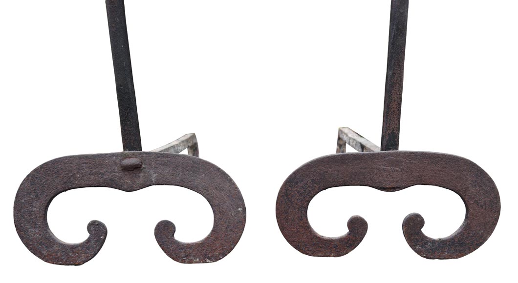 Pair of cast-iron andirons Pair of cast-iron andirons-3
