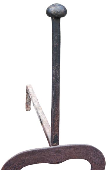 Pair of cast-iron andirons Pair of cast-iron andirons-4