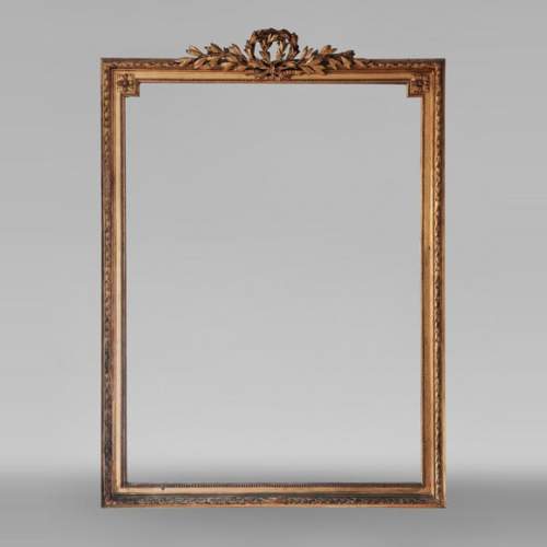  Louis XVI-style gilded pier-glass frame with a double laurel wreath motif