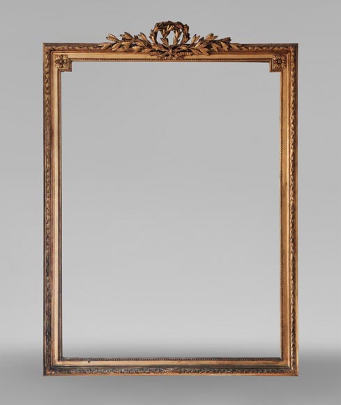  Louis XVI-style gilded pier-glass frame with a double laurel wreath motif-0