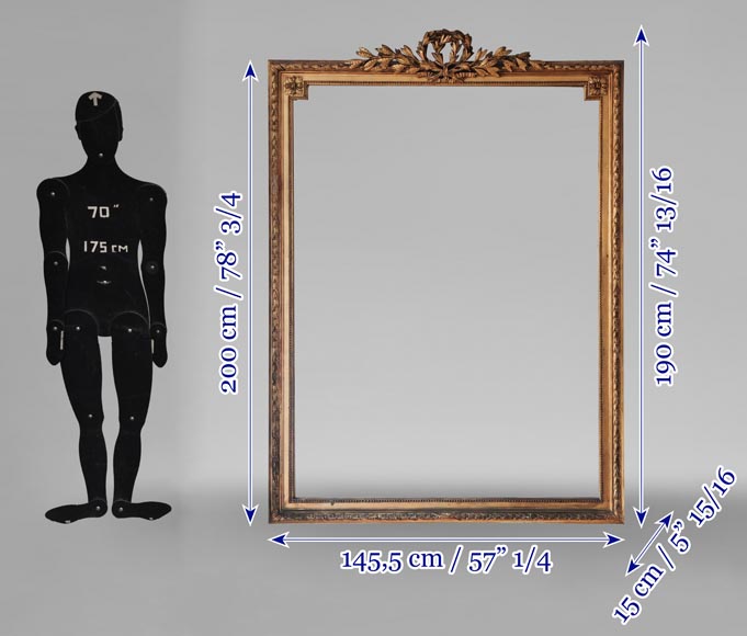  Louis XVI-style gilded pier-glass frame with a double laurel wreath motif-7