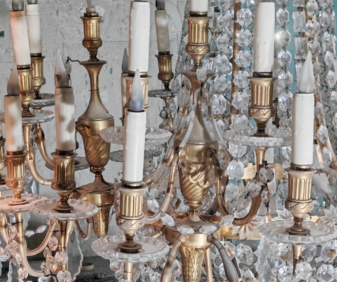 Gilt-bronze chandelier decorated with crystals Gilt-bronze chandelier decorated with crystals-5