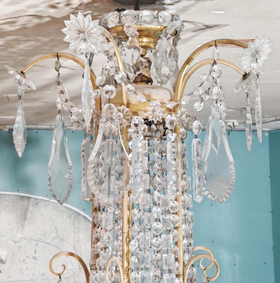 Gilt-bronze chandelier decorated with crystals Gilt-bronze chandelier decorated with crystals-7