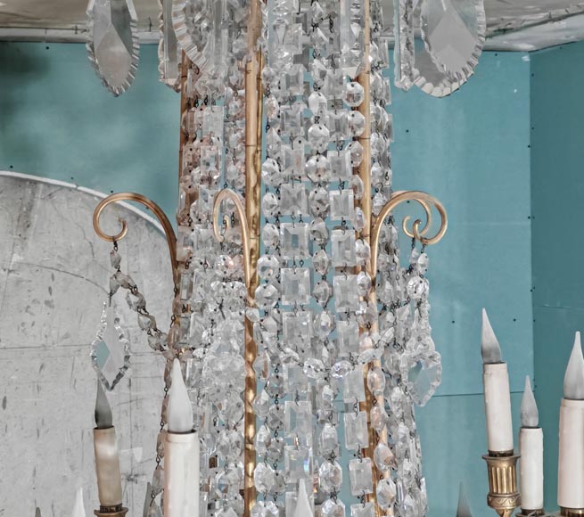 Gilt-bronze chandelier decorated with crystals Gilt-bronze chandelier decorated with crystals-8