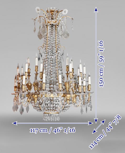 Gilt-bronze chandelier decorated with crystals Gilt-bronze chandelier decorated with crystals-10