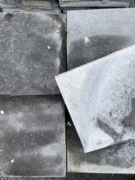 Lot of approximately 14 m² of antique Belgian bluestone floor tiles-4