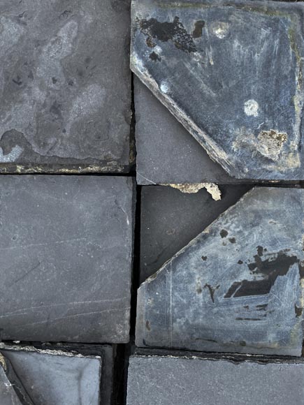 Very large set of approximately 100 m² of antique Belgian bluestone floor tiles Very large set of approximately 100 m² of antique Belgian bluestone floor tiles-11
