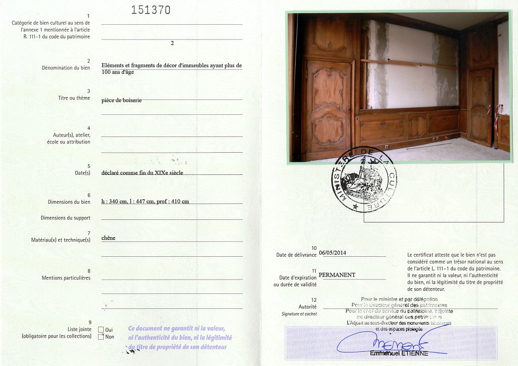 Export certificate