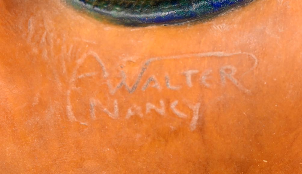WALTER Amalric & BERGÉ Henri — Pâte de verre dish with chameleon-13