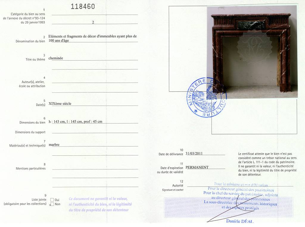 Export certificate