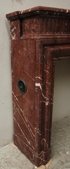 Louis XIV style mantel in Rouge du Nord marble-5