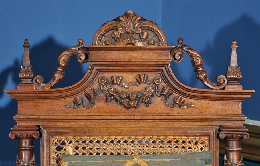 Eugène Frager, Meynard Manufacture (cabinetmaker), Ferdinand Barbedienne (bronze manufacturer), Louis-Constant Sevin (ornemanist) - Exceptional Neo-Renaissance style dining room set made out of carved walnut-17