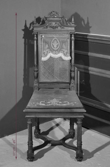 Eugène Frager, Meynard Manufacture (cabinetmaker), Ferdinand Barbedienne (bronze manufacturer), Louis-Constant Sevin (ornemanist) - Exceptional Neo-Renaissance style dining room set made out of carved walnut-23