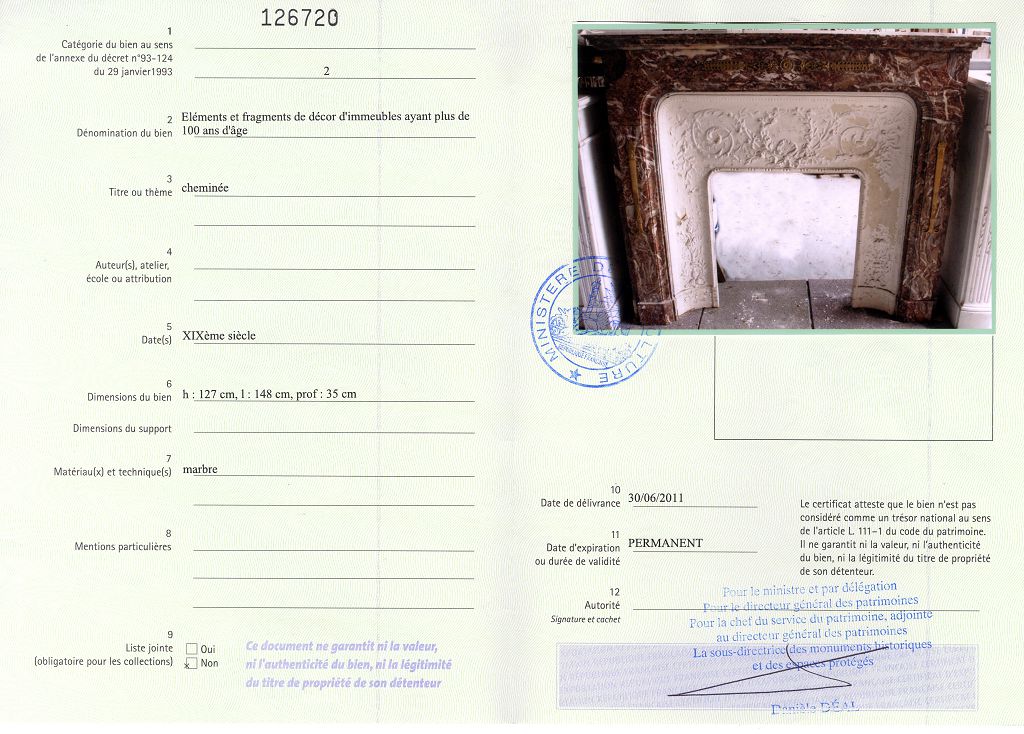 Export certificate