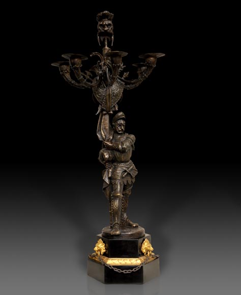 Jean-François GECHTER (1796-1844) - Pair of candlesticks with warriors-1