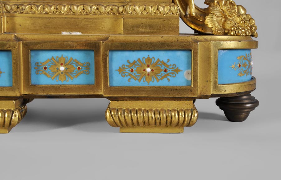 RAINGO FRÈRES (Paris, 1813), Clock with "bleu céleste" porcelain plate, Louis XVI style-6