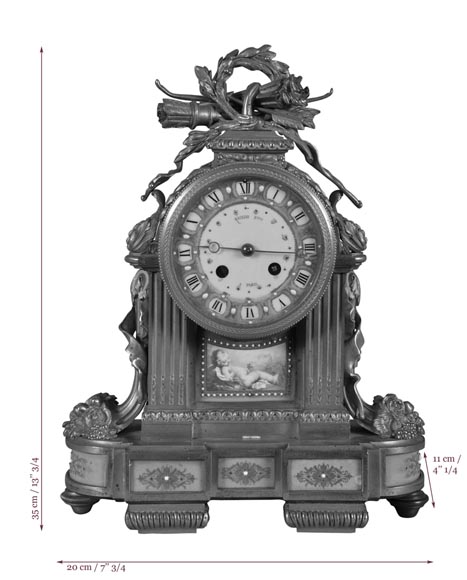 RAINGO FRÈRES (Paris, 1813), Clock with "bleu céleste" porcelain plate, Louis XVI style-8