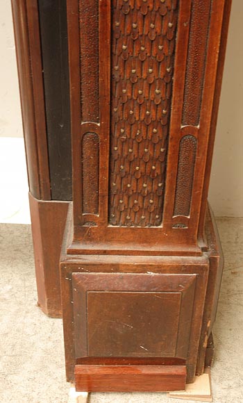 Antique Neo-Renaissance style walnut mantelpiece With Diane de Poitiers coat of arms after the monumental fireplace coming from the Chateau of Villeroy and exhibited at the Louvre Museum-6