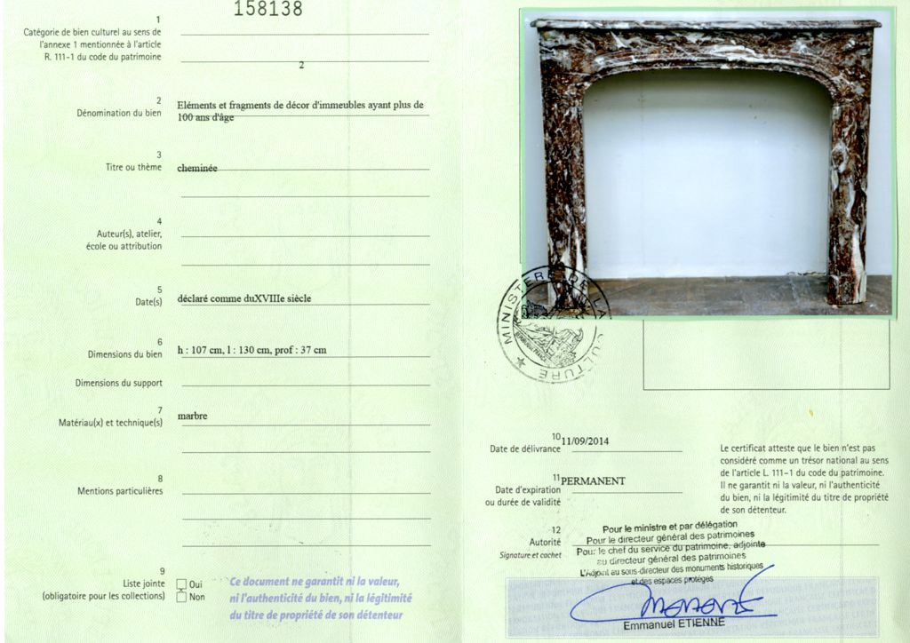 Export certificate