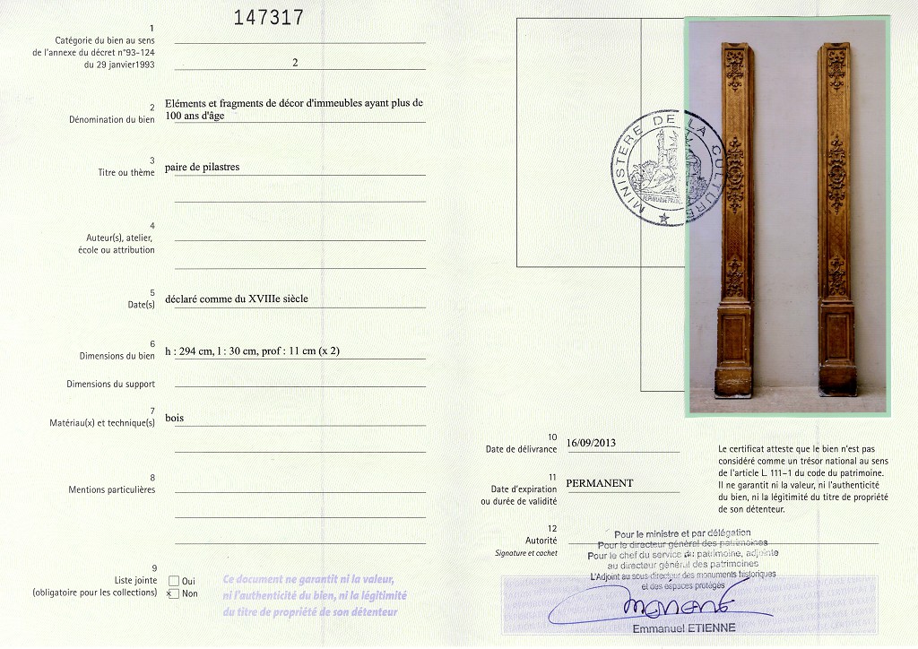 Export certificate