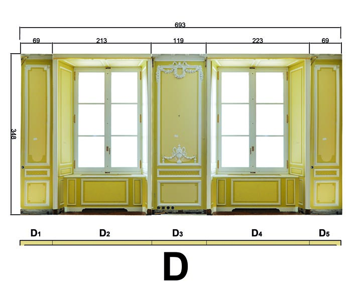 Very beautiful antique Louis XVI style paneled room coming from the Hotel de Crillon, Paris-24