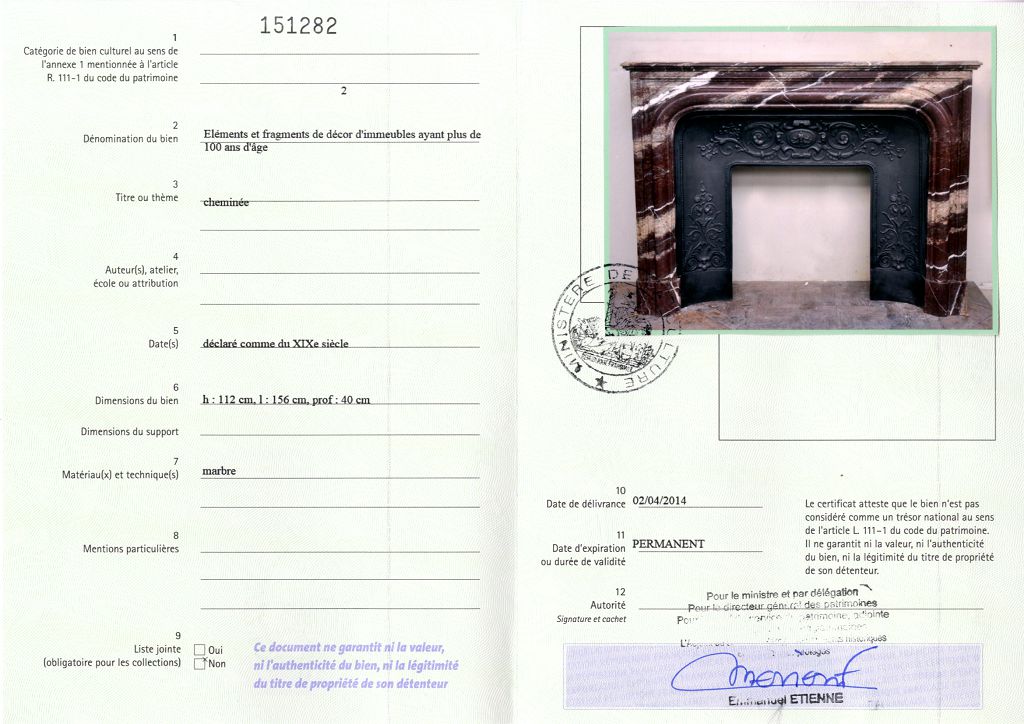 Export certificate