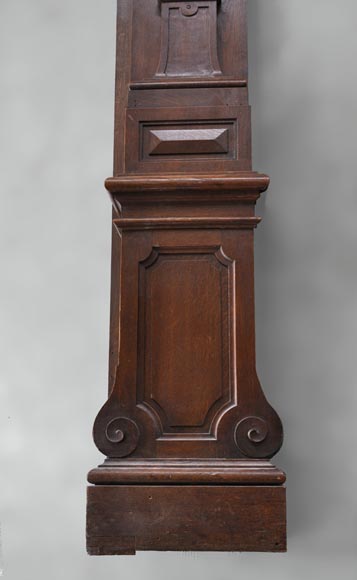 Oak wood paneled room with satyres heads and drapery patterns, 19th century-5