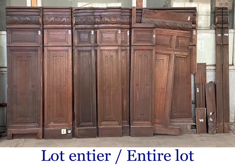 Set of oak carved panels with vitruvian scroll-10