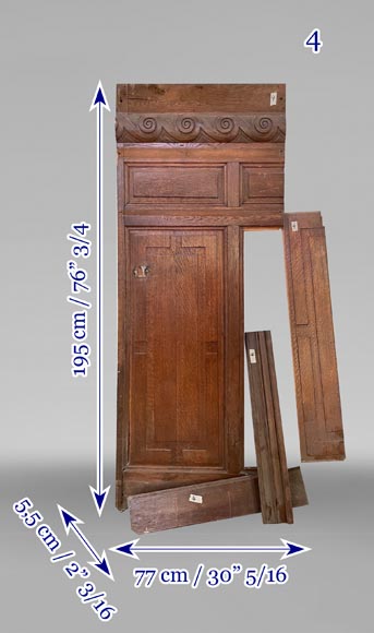 Set of oak carved panels with vitruvian scroll-13