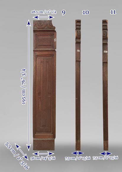 Set of oak carved panels with vitruvian scroll-16