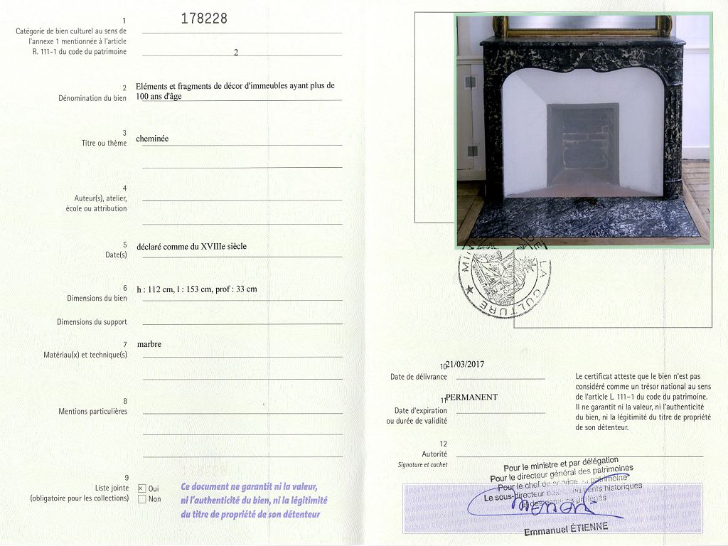 Export certificate