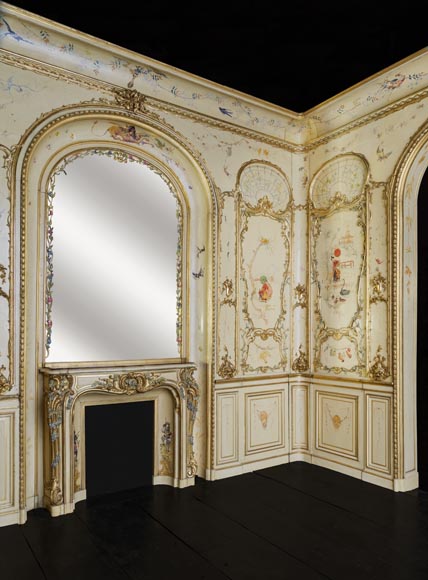 Panelled room with fine chinoiserie decoration from the Villa Les Cèdres,  King Leopold II’s residence  in Saint-Jean-Cap-Ferrat, Côte d’Azur