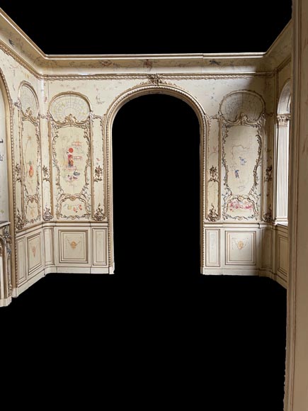 Panelled room with fine chinoiserie decoration from the Villa Les Cèdres,  King Leopold II’s residence  in Saint-Jean-Cap-Ferrat, Côte d’Azur