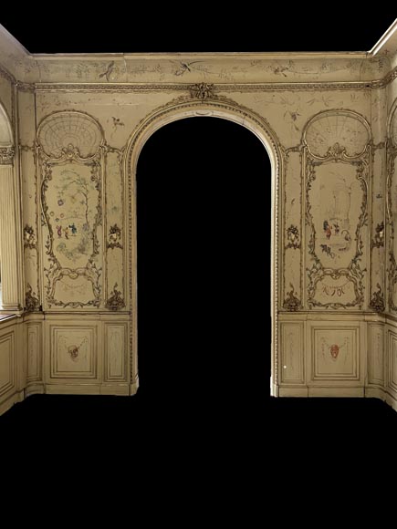 Panelled room with fine chinoiserie decoration from the Villa Les Cèdres,  King Leopold II’s residence  in Saint-Jean-Cap-Ferrat, Côte d’Azur